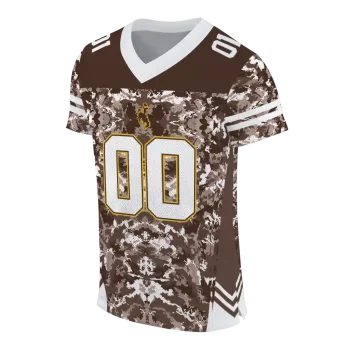 custom wyoming cowboys mirrored pattern brown jersey fashion forward
