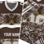 custom wyoming cowboys mirrored pattern brown jersey best selling