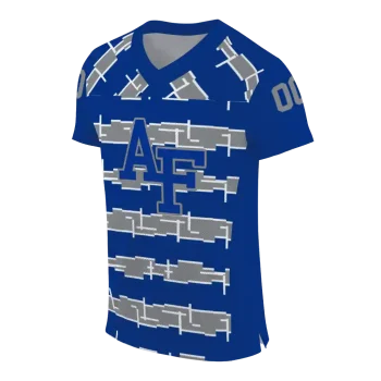 customized air force falcons layered grids blue jersey fashion forward