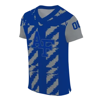 customized air force falcons stripe block blue jersey fashion forward