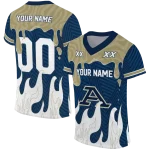 customized akron zips dripping flames blue white jersey best selling