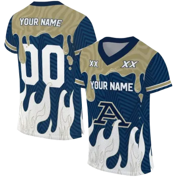 customized akron zips dripping flames blue white jersey best selling