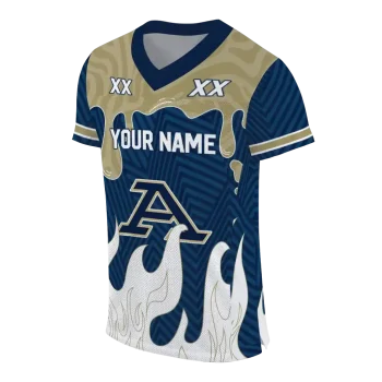 customized akron zips dripping flames blue white jersey fashion forward
