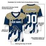 customized akron zips dripping flames blue white jersey best selling
