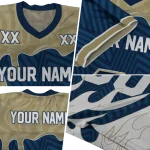customized akron zips dripping flames blue white jersey best selling