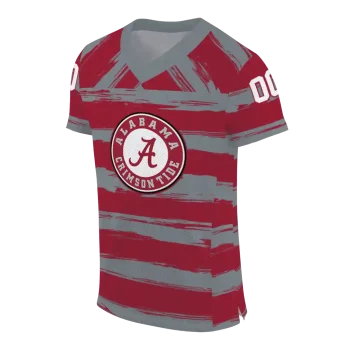 customized alabama crimson tide art stripe crimson jersey fashion forward