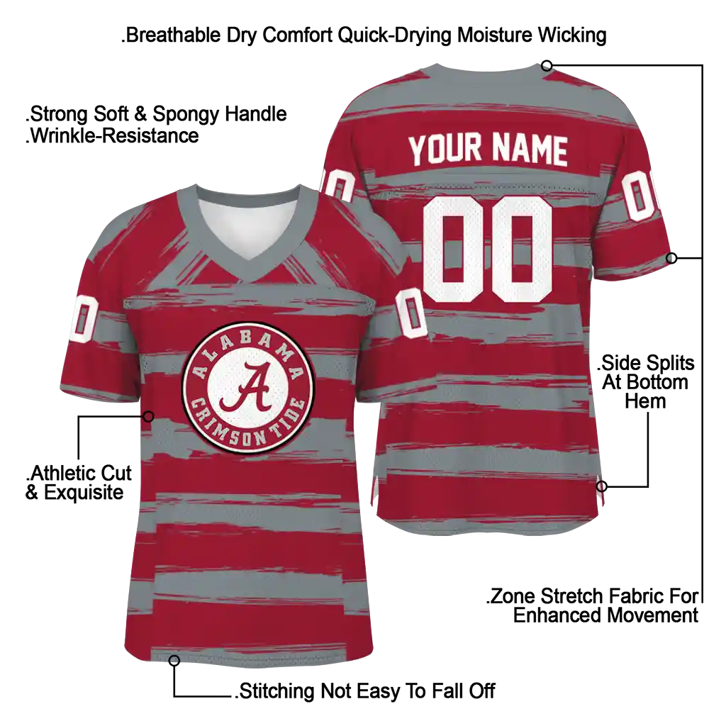 customized alabama crimson tide art stripe crimson jersey latest model customized alabama crimson tide art stripe crimson jersey latest model