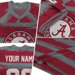 customized alabama crimson tide art stripe crimson jersey best selling
