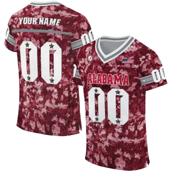customized alabama crimson tide camouflage abstract crimson jersey best selling