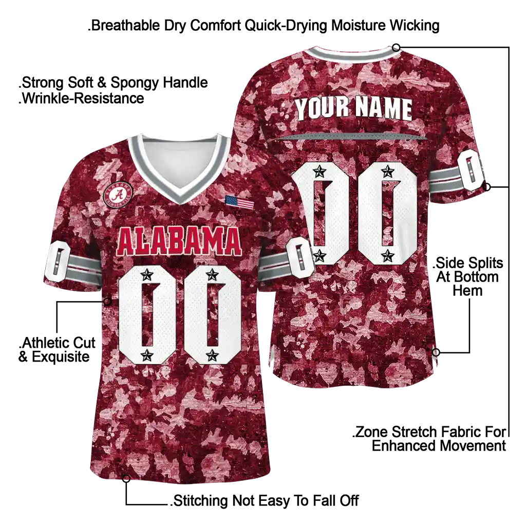 customized alabama crimson tide camouflage abstract crimson jersey latest model customized alabama crimson tide camouflage abstract crimson jersey latest model