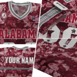 customized alabama crimson tide camouflage abstract crimson jersey best selling