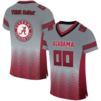 customized alabama crimson tide halftone sweep gray black jersey best selling