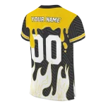 customized appalachian state mountaineers dripping flames black white jersey best selling