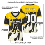 customized appalachian state mountaineers dripping flames black white jersey best selling