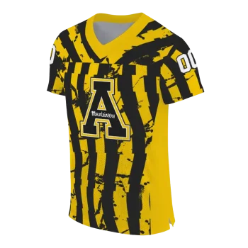 customized appalachian state mountaineers stripe splatter black jersey fashion forward