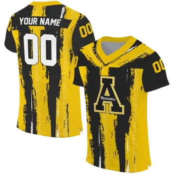 customized appalachian state mountaineers striped texture black jersey best selling