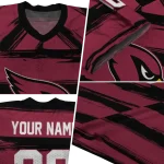 customized arizona cardinals art stripe red jersey best selling
