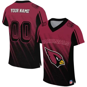 customized arizona cardinals halftone fade red black jersey best selling