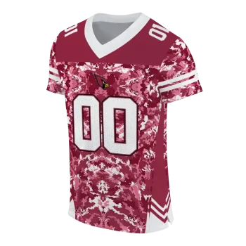 customized arizona cardinals mirrored pattern red jersey fashion forward