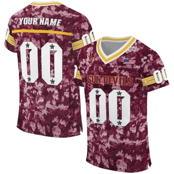 customized arizona state sun devils camouflage abstract maroon jersey best selling
