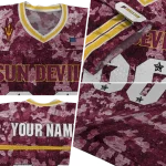 customized arizona state sun devils camouflage abstract maroon jersey best selling