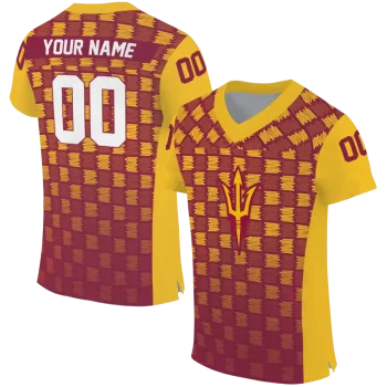 customized arizona state sun devils stacked rectangle maroon jersey best selling
