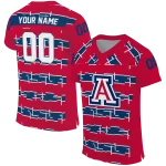 customized arizona wildcats layered grids red jersey best selling