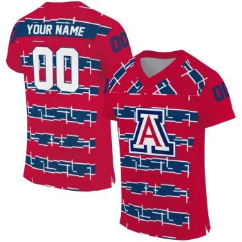 customized arizona wildcats layered grids red jersey best selling