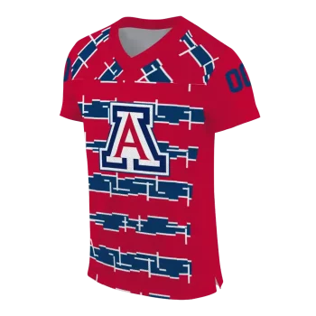 customized arizona wildcats layered grids red jersey fashion forward