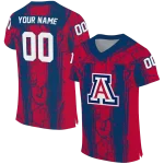 customized arizona wildcats rugged stripes red jersey best selling
