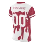 customized arkansas razorbacks dripping flames red white jersey best selling