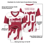 customized arkansas razorbacks dripping flames red white jersey best selling