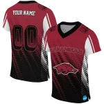 customized arkansas razorbacks halftone flow red black jersey best selling