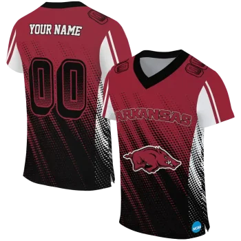 customized arkansas razorbacks halftone flow red black jersey best selling