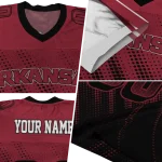 customized arkansas razorbacks halftone flow red black jersey best selling
