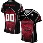 customized arkansas razorbacks halftone slant red black jersey best selling