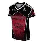 customized arkansas razorbacks halftone slant red black jersey best selling