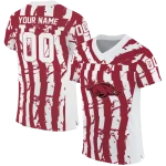 customized arkansas razorbacks stripe splatter red jersey best selling