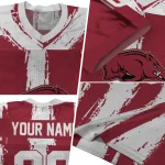 customized arkansas razorbacks striped texture red jersey best selling