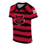 customized arkansas state red wolves art stripe scarlet jersey best selling