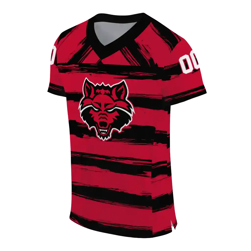 customized arkansas state red wolves art stripe scarlet jersey fashion forward customized arkansas state red wolves art stripe scarlet jersey fashion forward