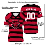 customized arkansas state red wolves art stripe scarlet jersey best selling