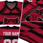 customized arkansas state red wolves art stripe scarlet jersey best selling