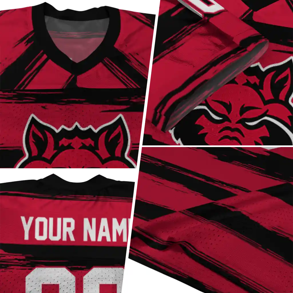 customized arkansas state red wolves art stripe scarlet jersey new arrival customized arkansas state red wolves art stripe scarlet jersey new arrival