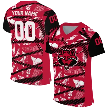 customized arkansas state red wolves camo shatter scarlet jersey best selling