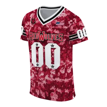 customized arkansas state red wolves camouflage abstract scarlet jersey fashion forward