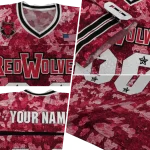 customized arkansas state red wolves camouflage abstract scarlet jersey best selling