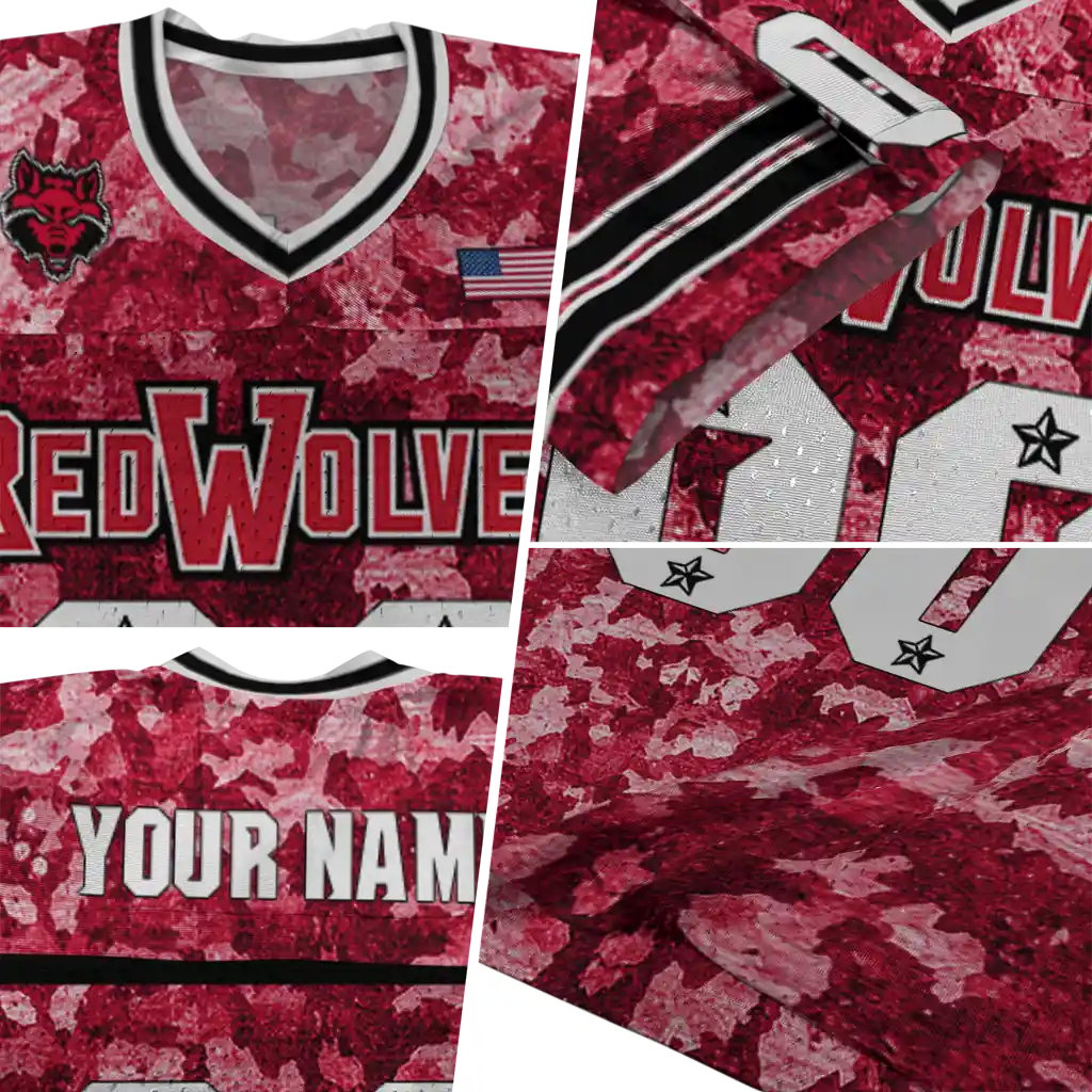 customized arkansas state red wolves camouflage abstract scarlet jersey new arrival customized arkansas state red wolves camouflage abstract scarlet jersey new arrival