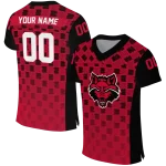 customized arkansas state red wolves stacked rectangle scarlet jersey best selling