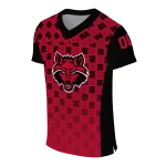 customized arkansas state red wolves stacked rectangle scarlet jersey best selling